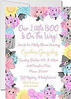 Algopix Similar Product 16 - Girls Halloween Baby Shower Invitations