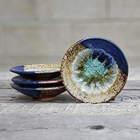 Algopix Similar Product 10 - Geode RIng Dish in Cobalt and Copper