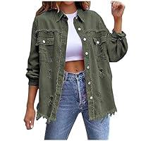 Algopix Similar Product 7 - Womens Oversized Denim Jacket Casual