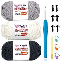 Algopix Similar Product 13 - 3 Pack Beginners Crochet Yarn Black