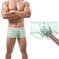 Algopix Similar Product 1 - HASWECHYS Mens Sexy Underwear Ice Silk