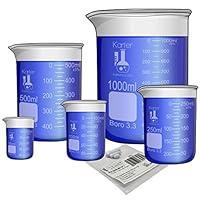 Algopix Similar Product 6 - Glass Low Form Beaker Set with Magnetic