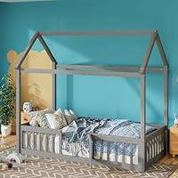 Algopix Similar Product 20 - Merax House Bed with FENCE