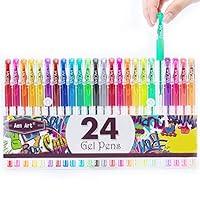 Dual Brush Markers for Adult Coloring Books, 24 Colored Journal Planner  Pens Fine Point Marker for Art School Office Supplies Bullet Journaling Note