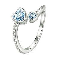 Algopix Similar Product 7 - Prime Clearance Heart Birthstone Rings