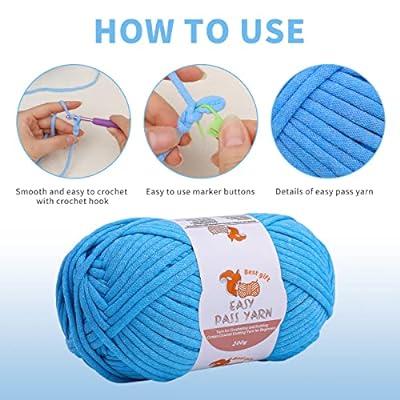 200g Beginners Easy Yarn for Crocheting, 273 Yards White Chunky Yarn with  Easy-to-See Stitches, Thick Cotton-Nylon Blend, Pefect for Knitting Dolls