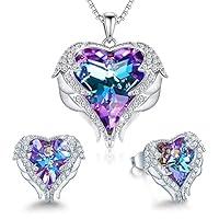 Algopix Similar Product 18 - CDE Angel Wing Heart Jewelry Sets Gift