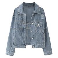 Algopix Similar Product 3 - Womens Denim Jacket Oversized Button