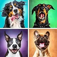 Algopix Similar Product 9 - Yomiie 4 Pack 5D Diamond Painting Dogs