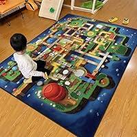 Algopix Similar Product 7 - Kids Rug 3D City on Water Game Map