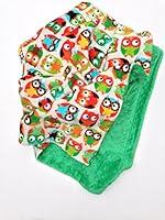 Algopix Similar Product 4 - Baby BlanketOwl Print Green Minky