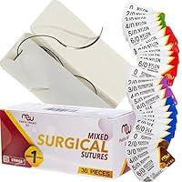 Algopix Similar Product 15 - Suture Thread with Needle 30Pk Mixed