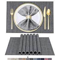 Algopix Similar Product 8 - BETEAM Placemats Set of 6 Woven Vinyl