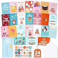 Algopix Similar Product 7 - Taja Happy Birthday Cards Bulk 24