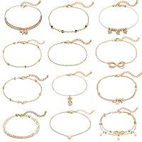 Algopix Similar Product 12 - Starain 12Pcs Cute Ankle Bracelets Set