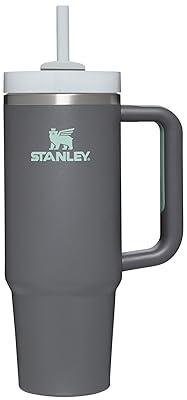 Stanley 40 oz. Quencher H2.0 FlowState Tumbler Charcoal Gray CUP WITH STRAW  NEW!