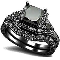 Algopix Similar Product 8 - Black Onyx Princess Cut Anniversary