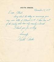 Algopix Similar Product 6 - Keith Andes  Autograph Letter Signed