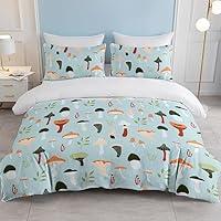 Algopix Similar Product 4 - SOULZZZ Mushroom Duvet Cover Set Full