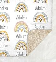Algopix Similar Product 7 - Rainbow Baby Name Blanket Personalized