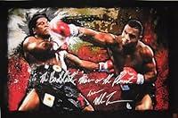 Algopix Similar Product 10 - Mike Tyson Signed 24x37 Canvas vs