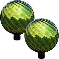 Algopix Similar Product 16 - Sunnydaze Green Rippled Gazing Globe