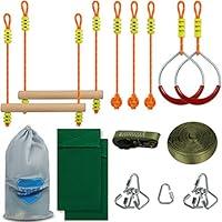 Algopix Similar Product 15 - Popsport Ninja Line 36ft Monkey Bar Kit