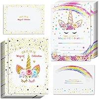 Algopix Similar Product 2 - TAntrix 24 Pcs Unicorn Invitations