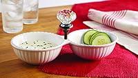 Algopix Similar Product 7 - Mud Pie Door Knob Double Dip Dish, White