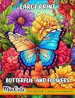 Algopix Similar Product 17 - Large Print Butterflies and Flowers