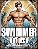 Algopix Similar Product 9 - SWIMMER ART DECO COLORIN BOOK