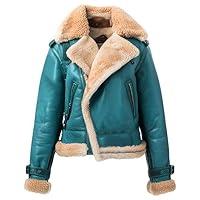 Algopix Similar Product 11 - Womens Teal Blue Genuine Sheepskin