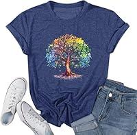 Algopix Similar Product 15 - Fall Leaves Graphic Tees for Women