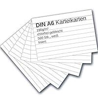 Algopix Similar Product 5 - Karteikarten 500 Stück A6 weiß liniert