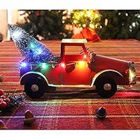 Algopix Similar Product 6 - ATDAWN Christmas Red Metal Pickup Truck