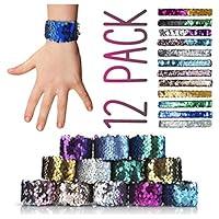 Algopix Similar Product 4 - Mermaid Slap Bracelet 12 Pack for