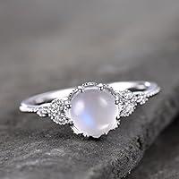 Algopix Similar Product 15 - Moonstone Ring Art Deco Engagement Ring