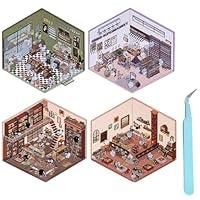 Algopix Similar Product 6 - BFDQK 4 Sets DIY 3D House StickersFun