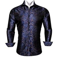 Algopix Similar Product 20 - BarryWang Men ShirtsPaisley Flower