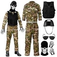 Algopix Similar Product 14 - Croloose 7 Pcs Skull Soldier Costume