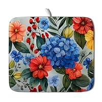 Algopix Similar Product 20 - Watercolor Poppy Dish Drying Mats