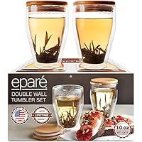Algopix Similar Product 1 - Epar Glass Tumbler  Lid  10oz Set Of