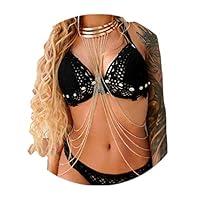Algopix Similar Product 11 - Nicute Gold Body Chain with Necklace
