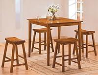 Algopix Similar Product 13 - Benzara Wooden 5Piece Counter Height