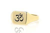 Algopix Similar Product 9 - Engraved Om Signet Ring  Custom Hindu