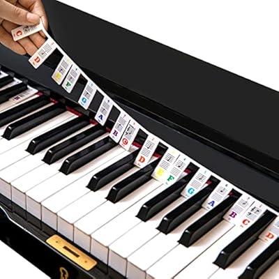  Removable Piano Keyboard Note Labels, Piano Notes Guide for  Beginner，Piano Key Music Notes Letter Label，88-key full-size， Made of  Silicone No Need Stickers， reusable（Rainbow colors) : Musical Instruments