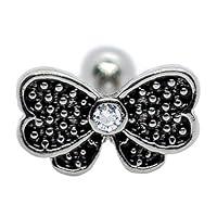 Algopix Similar Product 18 - Pierce2GO 16G Black Bow Cartilage