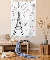 Algopix Similar Product 14 - Ambesonne Eiffel Tower Tapestry Eiffel