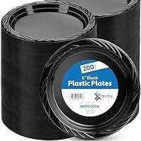 Algopix Similar Product 7 - Munfix 200 Black Plastic Plates Set  6