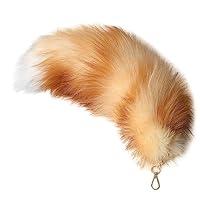 Algopix Similar Product 12 - Fluffy Fur Wolf Tail Keychain Black Red